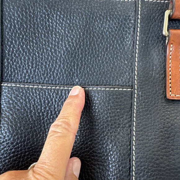 Dooney & Bourke Lexington Black Pebbled Leather Double Handle Zipper Tote Bag - Picture 9 of 13